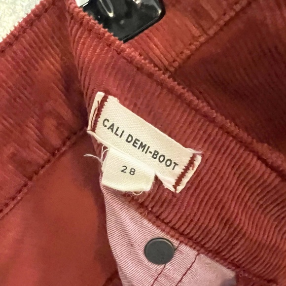 Madewell Cali Demi-Boot Corduroy Pants Ankle Flare Canterbury Red Size 28 EUC - Picture 5 of 5
